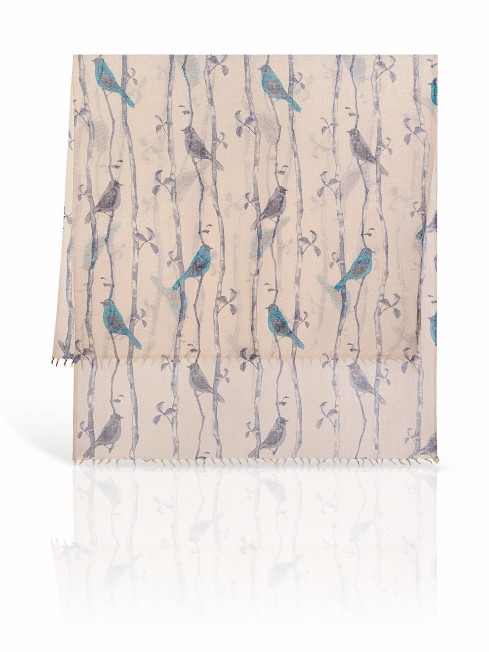 Палантин Женский ZW-SKETCHY.BIRD/TAUPE